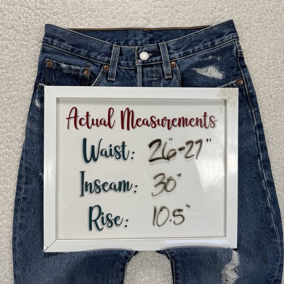 Levi's 501 Jeans Women's 27x30 Distressed Straight Y2K Grunge - Picture 10 of 10